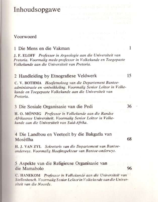 Etnografiese Studies in Suidelike Afrika