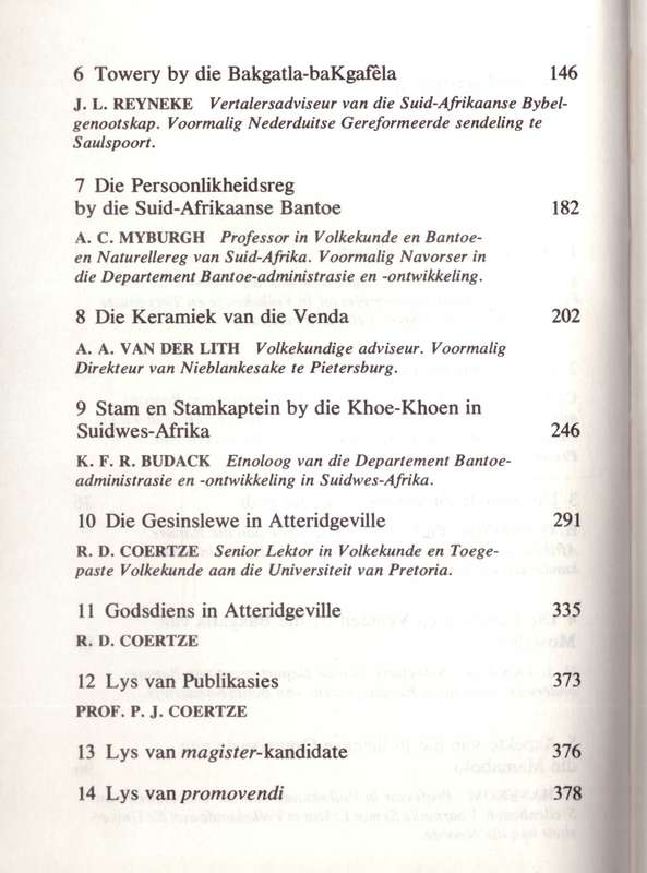 Etnografiese Studies in Suidelike Afrika