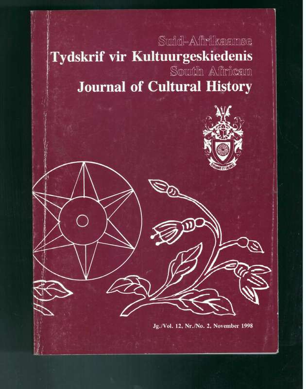 South African Journal of Cultural History, volume 12 (number 2) November 1998