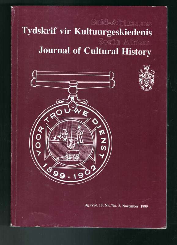 South African Journal of Cultural History, Volume 13, (number 2) November 1999