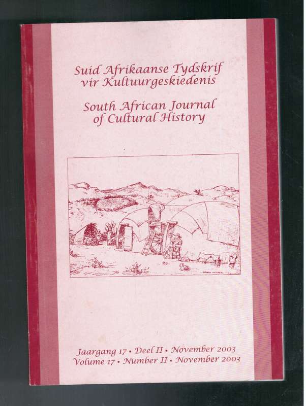 South African Journal of Cultural History, Volume 17 (number 2) November 2003