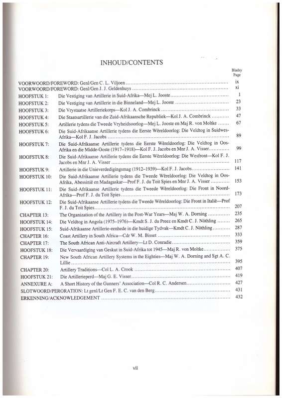 Ultima Ratio Regum, Artilleriegeskiedenis / Artillery History of South Africa
