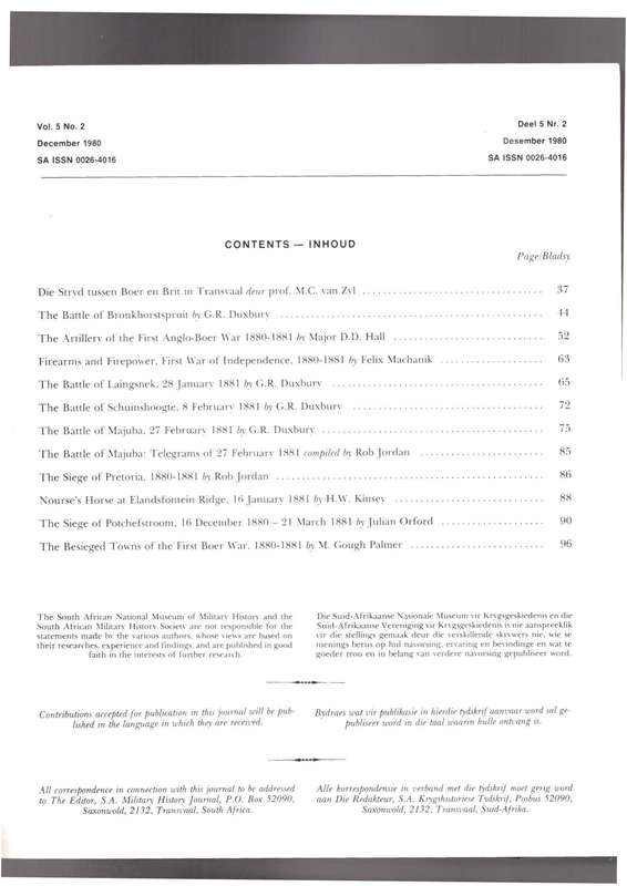 Military History Journal / Krygshistoriese Tydskrif,  First War Independence 1980-81 Centenary Issue