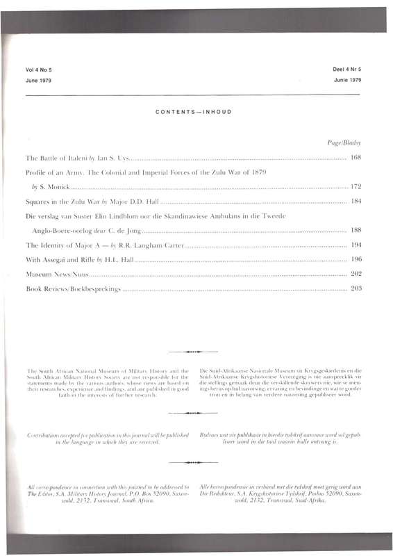 Military History Journal, Italeni, Zulu War, Anglo-Boer War etc..