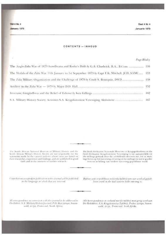 Military History Journal, Zulu War Centenary Issue