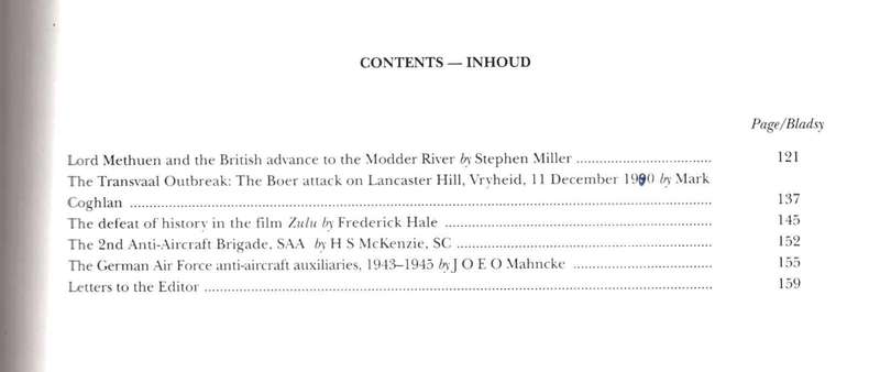 Military History Journal / Krygshistoriese Tydskrif, Modder River, Anglo Boer-War, etc..