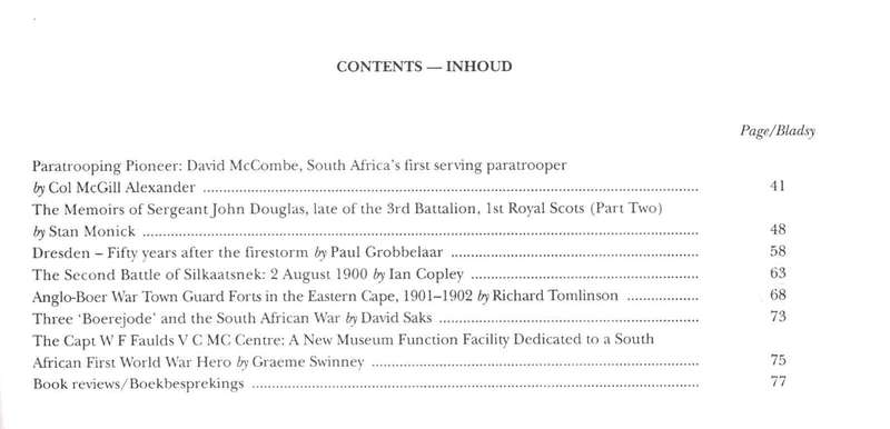 Military History Journal / Krygshistoriese Tydskrif,  Anglo-Boer War, SA Paratrooping, etc..