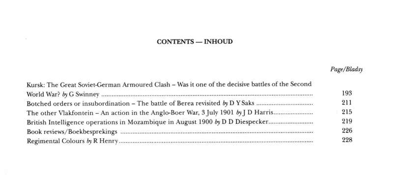 Military History Journal / Krygshistoriese Tydskrif,  Vlakfontein Anglo-Boer War, etc..