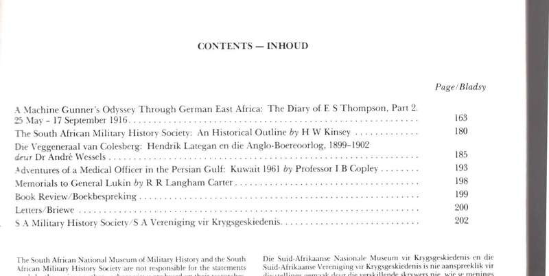 Military History Journal / Krygshistoriese Tydskrif,  Die Veggeneraal van Colesberg: Hendrik Lategan