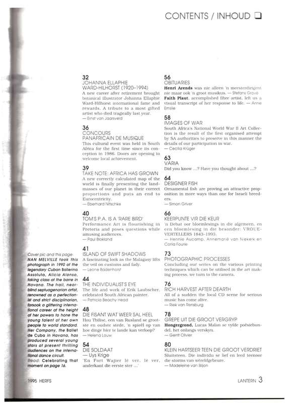 Lantern The Cultural Journal / Die kultuurtydskrif, C.J. Langenhoven, Images of War, etc..