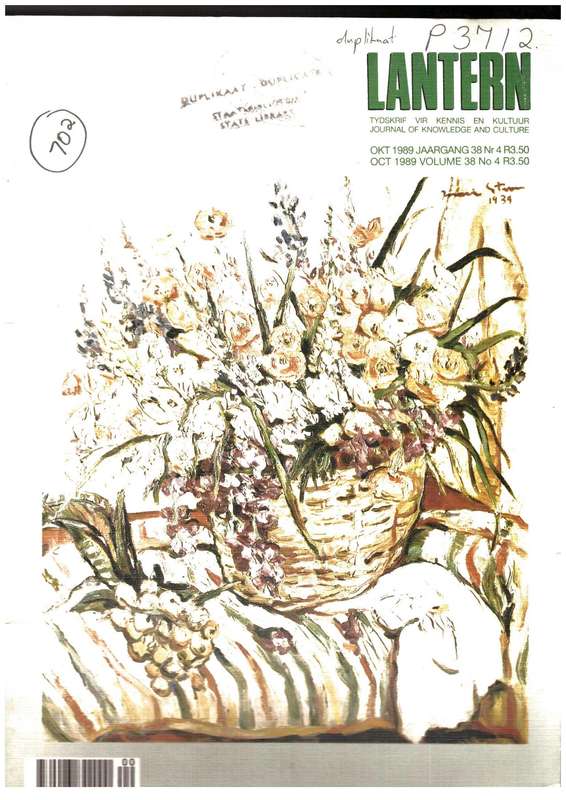 Lantern The Cultural Journal / Die kultuurtydskrif,  Thomas Pringle, NZASM 100, etc..