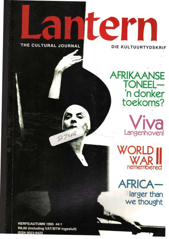 Lantern The Cultural Journal / Die kultuurtydskrif, C.J. Langenhoven, Images of War, etc..
