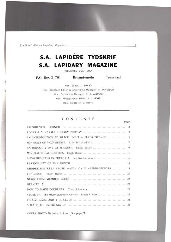 S.A. Lapidary / Lapidere,  Magazine - Tydskrif