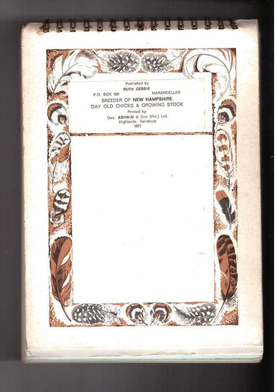 A Bird in the Hand, Poultry, Game & Fish, Recipes for Rhodesians & Others