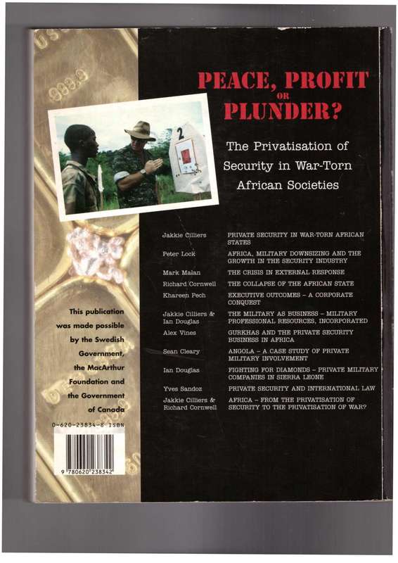 Peace, Profit or Plunder, The privatisation of Security in War-Torn African Societies