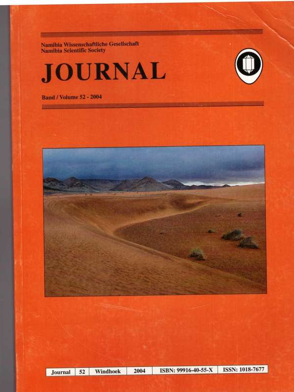 Journal, Namibia Scientific Society - Volume 52 - 2004