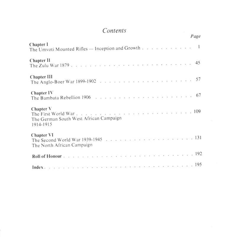The Umvoti Mounted Rifles 1864-1975