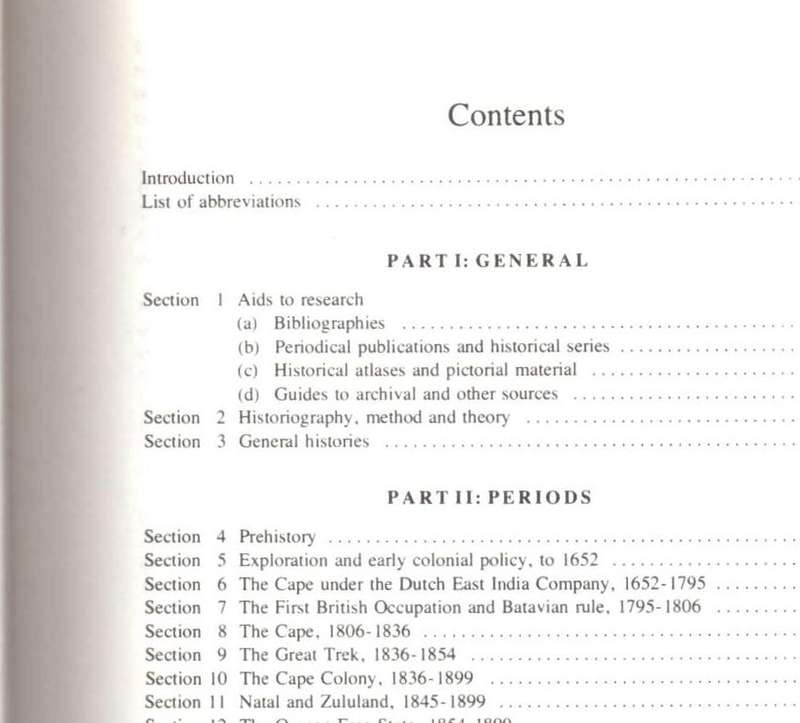 Supplement to A Select Bibliography of South African History, A Guide for Historical Research