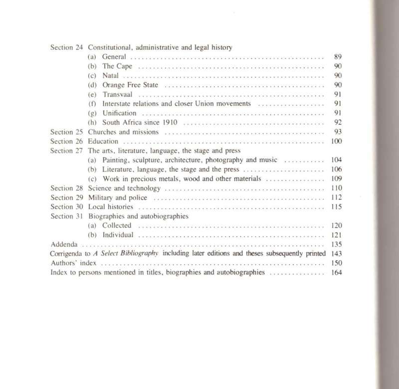 Supplement to A Select Bibliography of South African History, A Guide for Historical Research