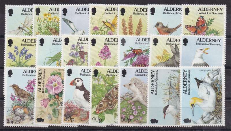 Alderney 1994 Fauna & Flora set of 21 very fine unmounted mint