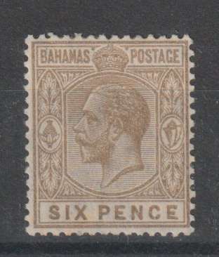 Bahamas 1912 KGV 6d with malformed E flaw fine mint