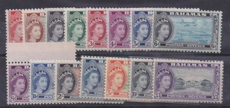 Bahamas 1954 QEII set of 16 very fine unmounted mint
