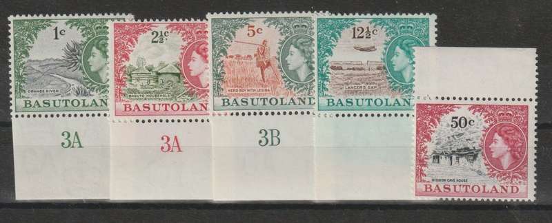 Basutoland 1964 Definitive new watermark set of 5 very fine unmounted mint