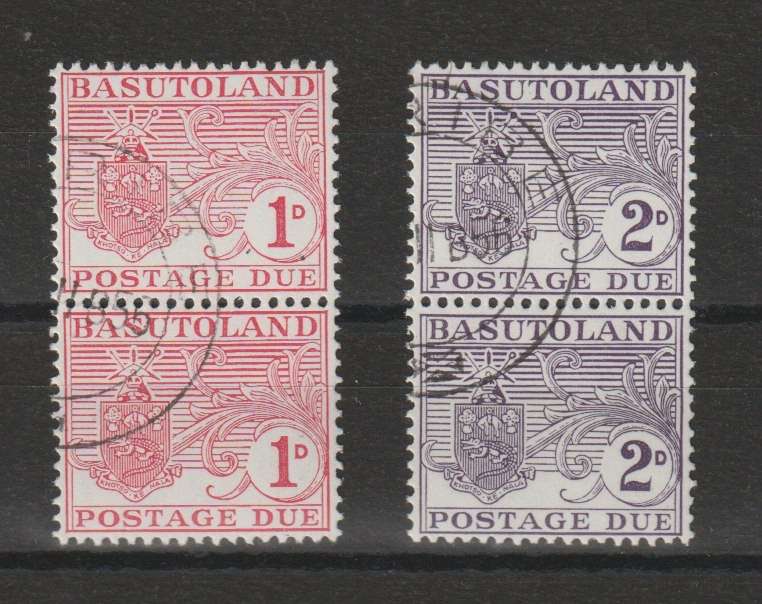 Basutoland Postage Due 1956 set of 2 in pairs fine used