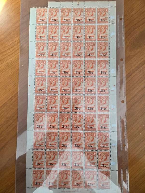 Bechuanaland 1961 Decimal 3 /12c on 4d Type I and II complete sheet 60 very fine unmounted mint