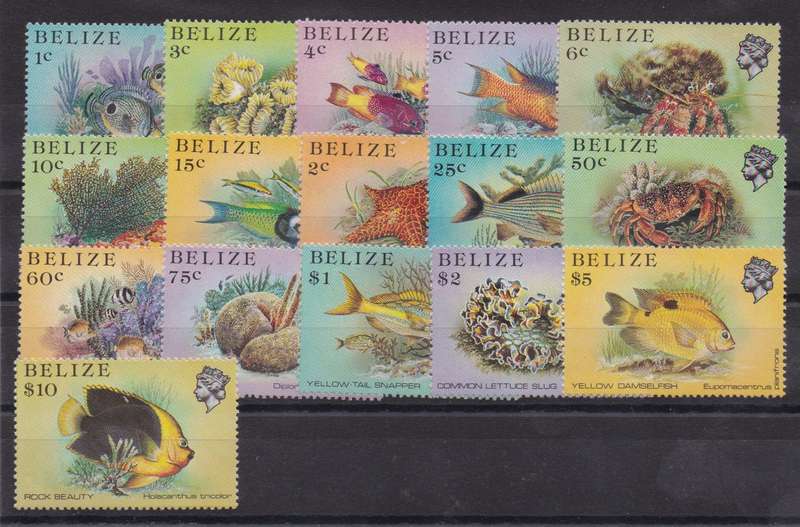 Belize 1984 Marine Life set of 16 very fine unmounted mint