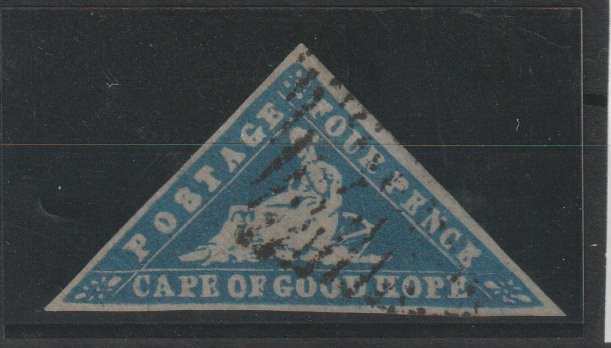 Cape of Good Hope 1861 Wood Block 4d deep bright blue  excellent colour and margins, superb used