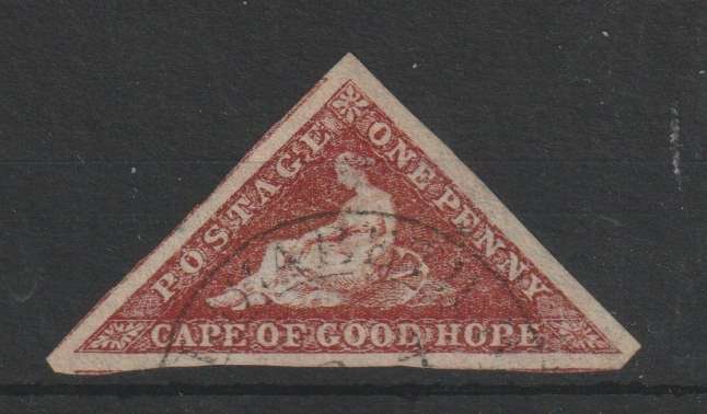 Cape of Good Hope 1863 DLR 1d brownish red very fine used with Port Elizabeth cds canceller