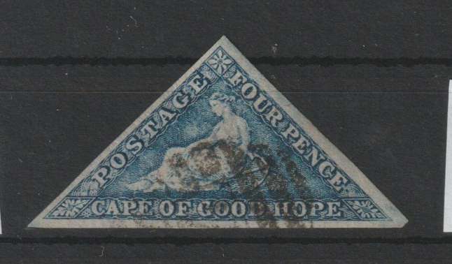 Cape of Good Hope 1863 DLR 14d steel blue very fine used with BONC canceller