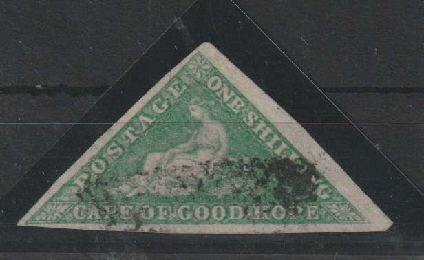 Cape of Good Hope 1863 DLR 1s bright emerald green very fine used
