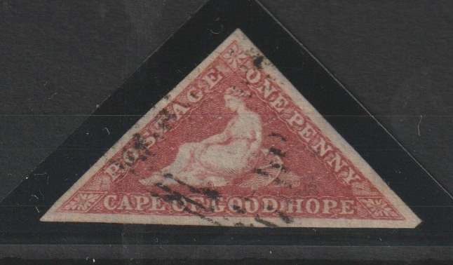 Cape of Good Hope 1855 1d deep rose with clear margins very fine used