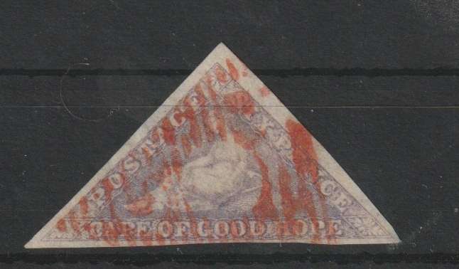 Cape of Good Hope 1855  6d pale rose lilac clear margins very fine used with red cancellation