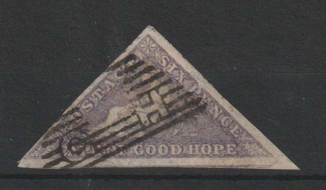 Cape of Good Hope 1855  6d deep rose lilac clear margins very fine used