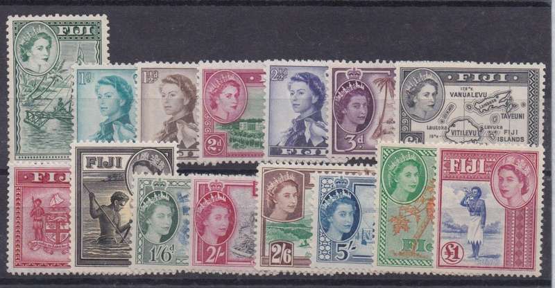 Fiji 1954 QEII set of 15  very fine unmounted mint