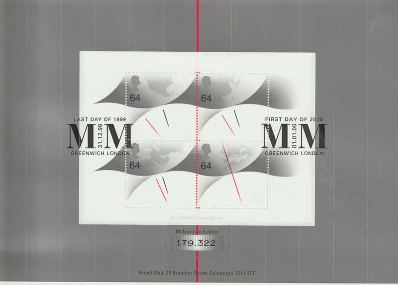 Great Britain 1999 Millennium Miniature Sheet Presentation folder with card