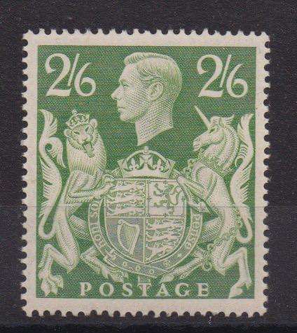 Great Britain 1939 KGVI High Value 2/6 green  very fine unhinged