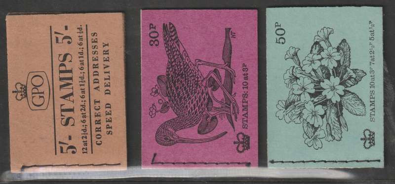 Great Britain Booklets 1957 5s and 1971 30P & 50P booklets  very fine
