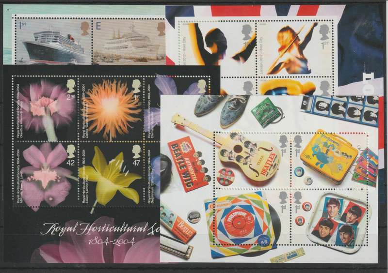 Great Britain 2004-2007 lot of 4 miniature sheets very fine unmounted mint