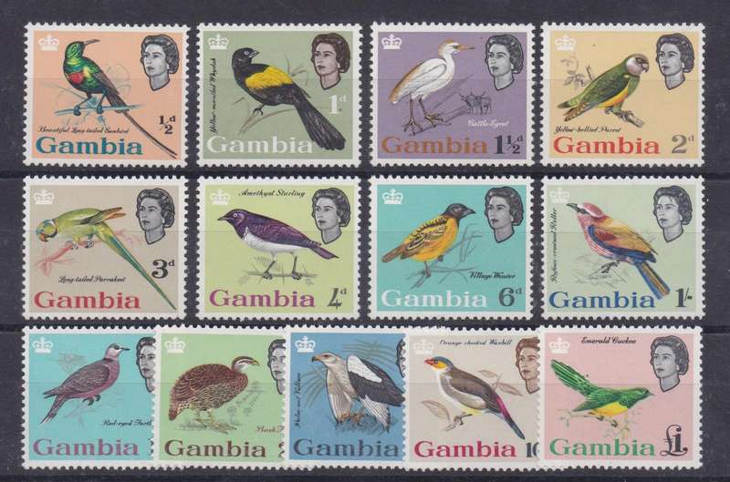 Gambia 1963 Birds set of 13 very fine unmounted mint