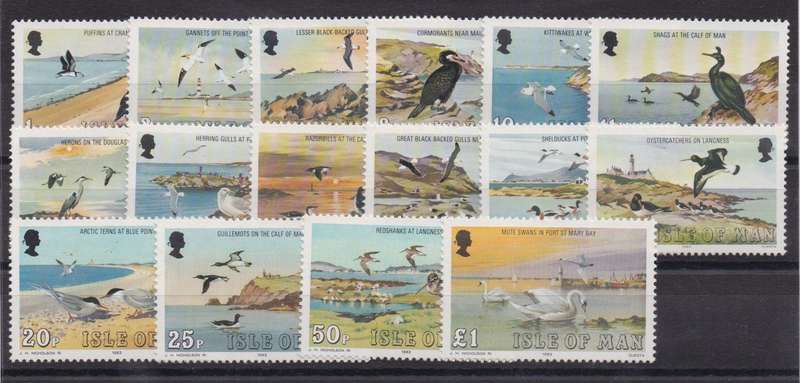 Isle of Man 1983 Birds set of 16 very fine unmounted mint