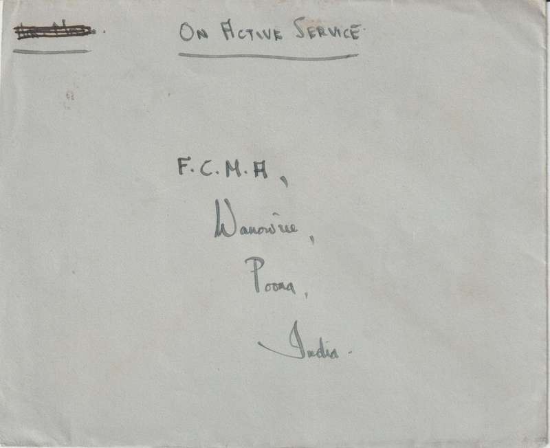 India 1942 OAS censored cover with FPO 42 Tel Aalz, Iraq canceller on reverse