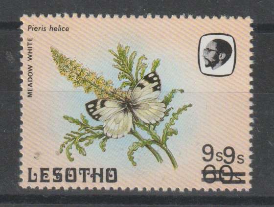 Lesotho 1986/88 Butterfly 9s on 9s double surcharge unmounted mint
