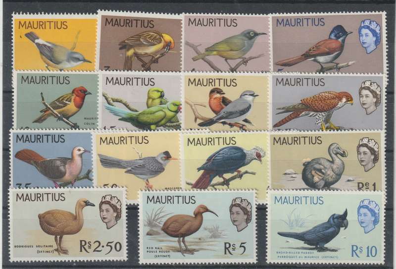 Mauritius 1965 Birds Definitive set of 15 very fine unmounted mint