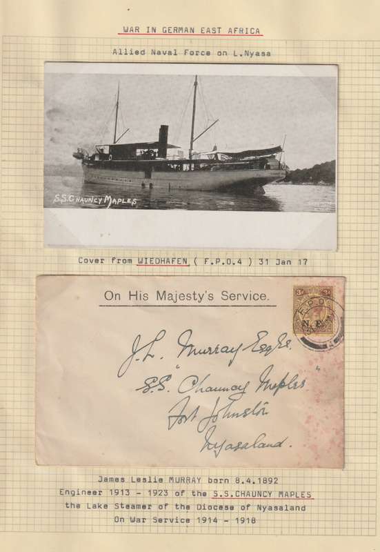 Tanganyika Nyasaland Rhodesia Force 1917, 31 Jan., OHMS cover with NF 3d tied with FPO 4  very  fine