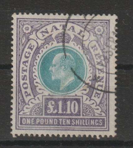 Natal 1902 KEVII 1P10s green and violet very fine used