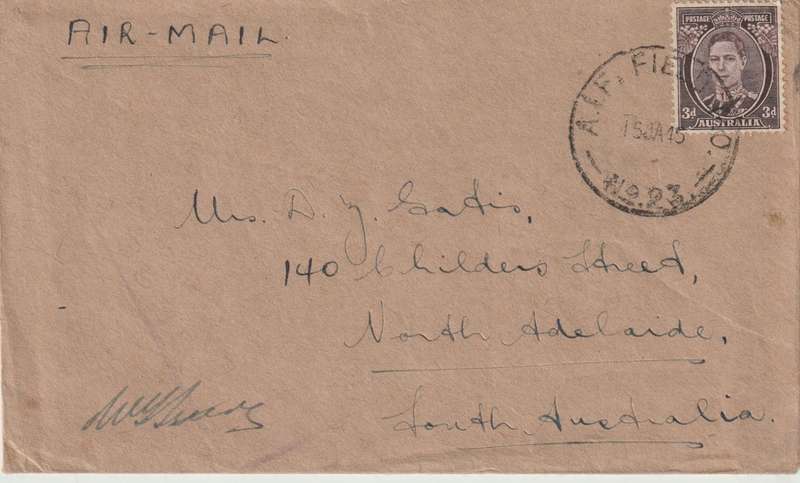 Papua New Guinea 1945 Australia 3d on airmail AIF FPO 23 cover to Adelaide  fine